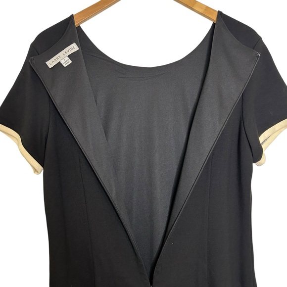 Larry Levine Black Knee Length Sheath Dress Size 8 Short Sleeves - Picture 8 of 10